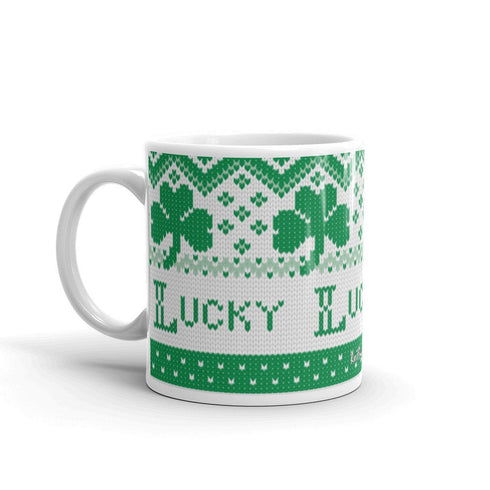 Shamrock Fair Isle Mug for Knitters, Knitting Mug, Knitter Gift, St. Patrick's Day Mug